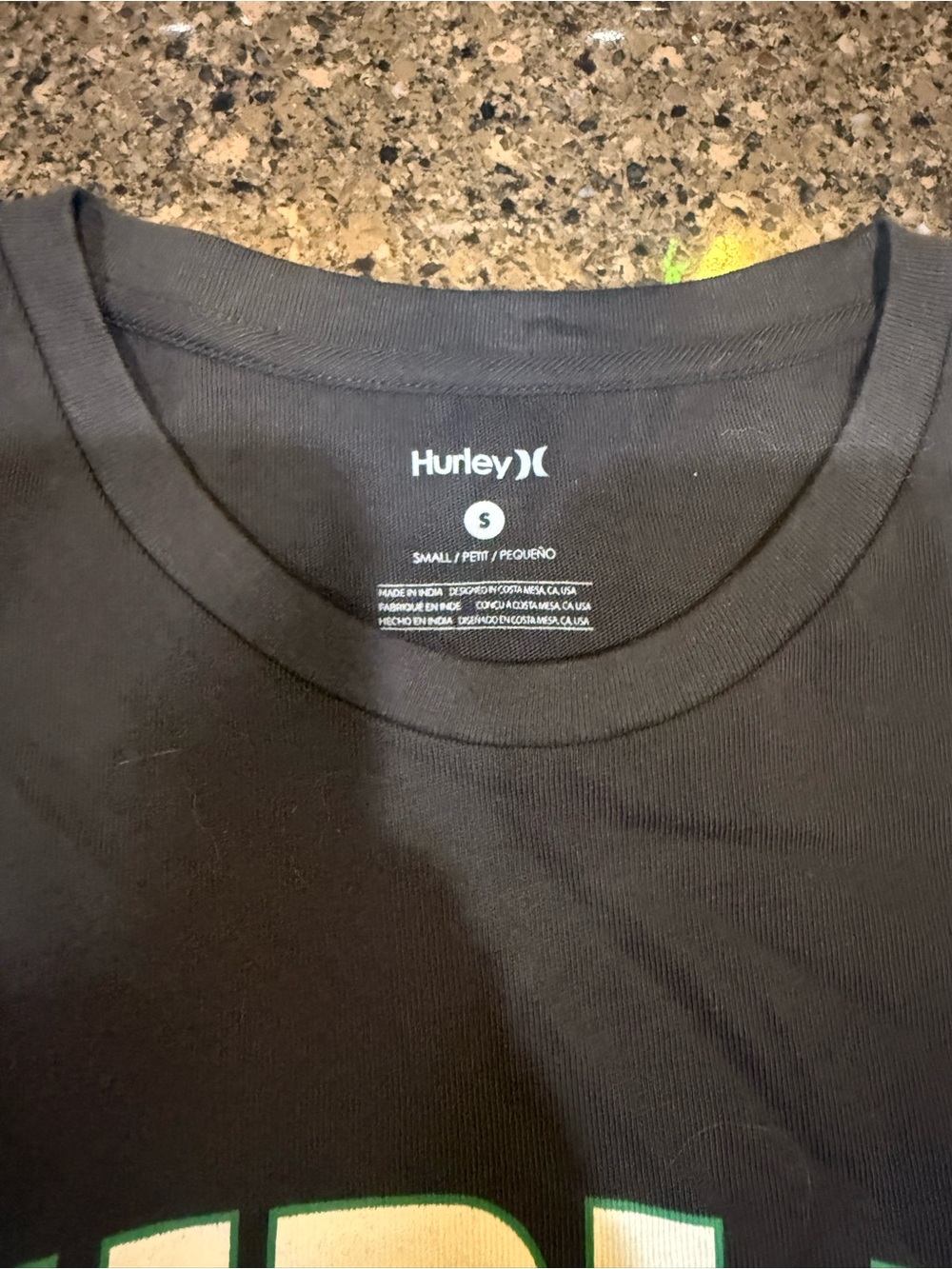 Hurley Black Crop Tee with White and Green Logo - Picture 5 of 5
